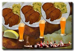 Stocherkahn Tübingen. Schmidt's Stocherkahnfahrten Schnitzel Party